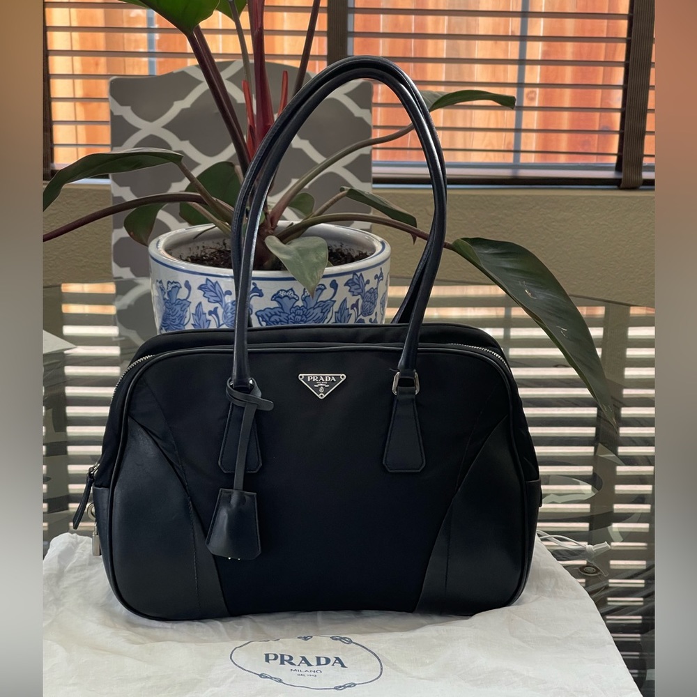 Prada Nylon and Saffiano leather 2 handle bag